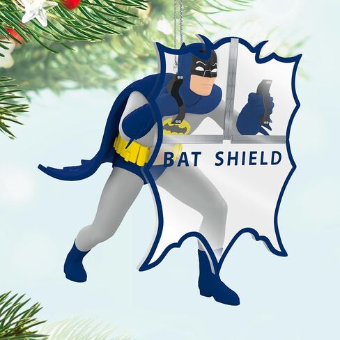 Hallmark knengy Christmas Ornament 2025 ، Batman the Classic TV Series Behind the Bat Shield ، Gifts لعشاق DC Comics in Saudi Arabia