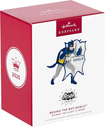 Hallmark knengy Christmas Ornament 2025 ، Batman the Classic TV Series Behind the Bat Shield ، Gifts لعشاق DC Comics in Saudi Arabia