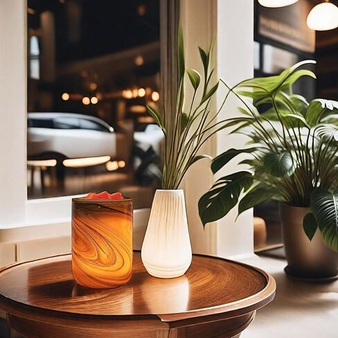 Grey Marble Swirl Electric Wax Melt Burner Art Glass Scented Candle Warmer with Timer and 7 led Color Changing Removable Ceramic and Silicone Dish for Wax Melts Fragrance Oil Night Light for Home in Saudi Arabia