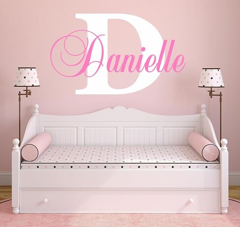 ديكور تصميمات شارات الحضانة الفتيات مخصصات مخصصة فينيل جدار الفن ملصق شارات ، ديكور غرفة نوم وطفل ، (خيارات متعددة الحجم) (الاسم مع الأولي) in Kuwait
