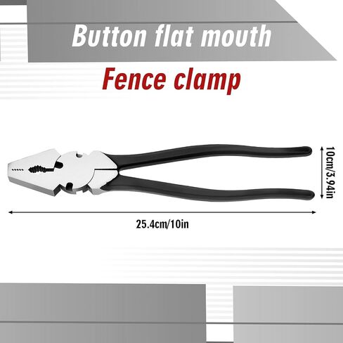 10'' Button Fence Pliers for Bending Cutting and Gripping Flat Nose Wire Cutter Plier for Construction and Wire Fencing Resists Rust and Corrosion in Kuwait