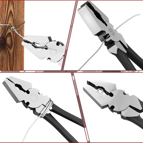 10'' Button Fence Pliers for Bending Cutting and Gripping Flat Nose Wire Cutter Plier for Construction and Wire Fencing Resists Rust and Corrosion in Kuwait
