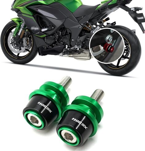 لـ Ninja 1100SX SE 2025 CNC Aluminium Alloy Swingarm Slider Slider Stand Ninja 1100SX SE 2025 Excesssories (Green) in Kuwait