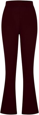 Women's Stretchy Dress Pants Business Casual Pants Office Work Slacks Elastic Waist Flare Leg Trousers with Pockets in Saudi Arabia