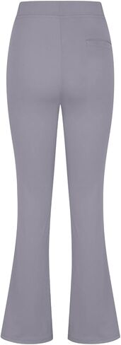 Women's Stretchy Dress Pants Business Casual Pants Office Work Slacks Elastic Waist Flare Leg Trousers with Pockets in Saudi Arabia