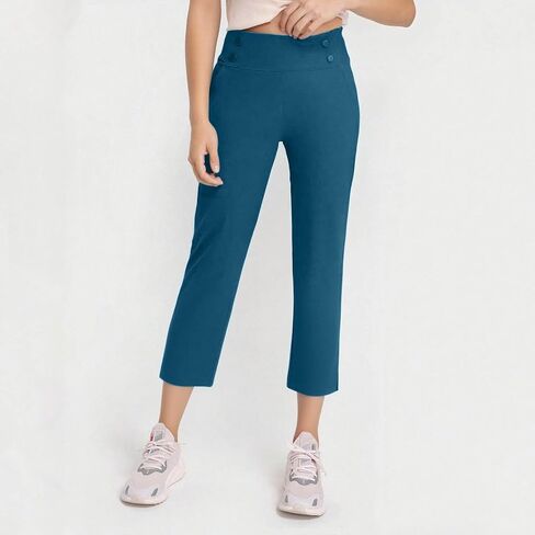 Business Casual Pants for Women Office Work Dressy Pants High Waisted Stretchy Golf Pant Pull On Slacks with Pockets in Saudi Arabia