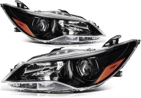 Headlight Assembly for Toyota Camry 2015-2017 Black Housing Amber Reflector Clear Lens Driver and Passenger Side Headlamp in Saudi Arabia