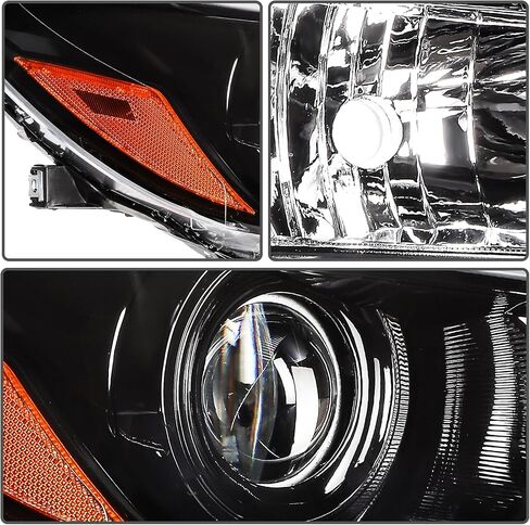 Headlight Assembly for Toyota Camry 2015-2017 Black Housing Amber Reflector Clear Lens Driver and Passenger Side Headlamp in Saudi Arabia