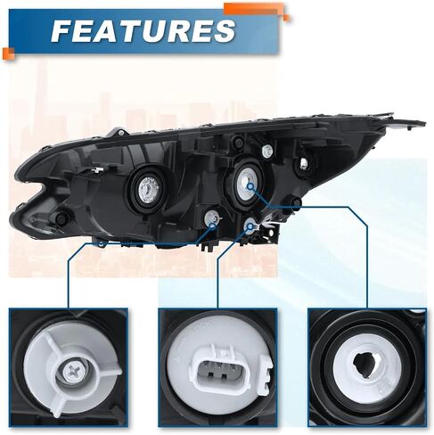 مجموعة Pensun المصابيح الأمامية ملائمة لعام 2015 2016 Honda CRV Halogen type w/LED DRL Clear Clear (Side Passenger & Driver) in Kuwait