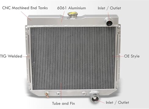 AJP Distributors Tri Core 3-Row Full Aluminum Radiator Engine Motor Cooling Upgrade Compatible/Replacement For Mustang Torino LTD Falcon Big Block l6 V8 M/T A/T 1967 1968 1969 1970 67 68 69 70 in Saudi Arabia