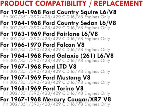 AJP Distributors Tri Core 3-Row Full Aluminum Radiator Engine Motor Cooling Upgrade Compatible/Replacement For Mustang Torino LTD Falcon Big Block l6 V8 M/T A/T 1967 1968 1969 1970 67 68 69 70 in Saudi Arabia