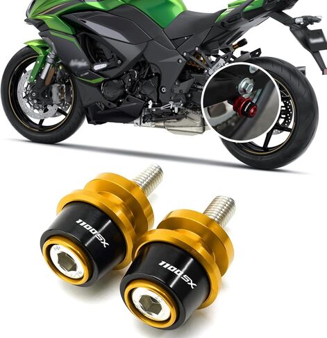 لـ Ninja 1100SX SE 2025 CNC Aluminium Alloy Swingarm Slider Slider Stand Ninja 1100SX SE 2025 Excesssories (Green) in Kuwait