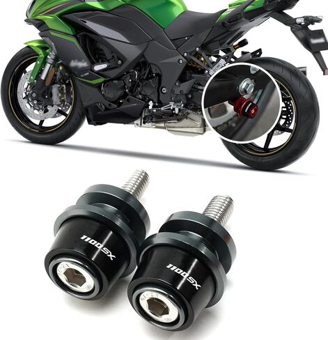 لـ Ninja 1100SX SE 2025 CNC Aluminium Alloy Swingarm Slider Slider Stand Ninja 1100SX SE 2025 Excesssories (Green) in Kuwait
