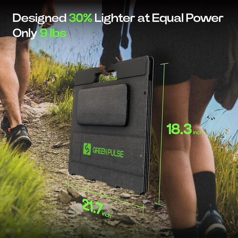 ACACIA East Oak 120W Portable Solar Panel, Foldable Solar Charger with Ajustable Kickstand, A+ Monocrystalline PV Cell and Waterproof IP67 for EV, Off Grid System, Camping in Saudi Arabia
