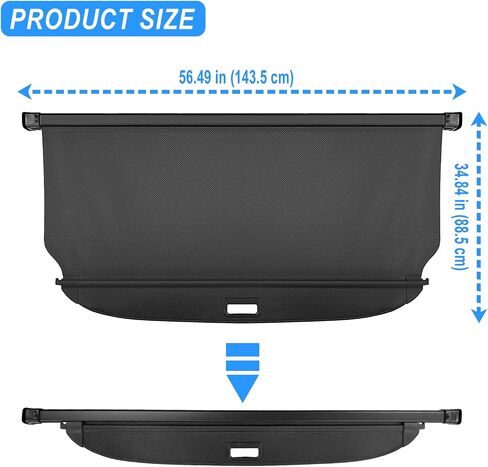 AUXKO Retractable Cargo Cover for Nissan Rogue 2021-2025, Trunk Cargo Cover Luggage Security Shade Cover for 2023 2024 Nissan Rogue Shielding Shade Anti-Peeping Luggage Privacy Screen, Carbon Fiber in Kuwait