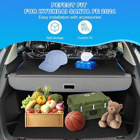 AUXKO Retractable Cargo Cover for Nissan Rogue 2021-2025, Trunk Cargo Cover Luggage Security Shade Cover for 2023 2024 Nissan Rogue Shielding Shade Anti-Peeping Luggage Privacy Screen, Carbon Fiber in Kuwait