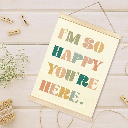 TAEDIN Boho Classroom Wall Art Poster Hanger Frame - Colorful Nursery Wall Art with Wood Frames, Inspirational Wall Hanging Decor for Baby Kids Room School Home Bedroom, 12x16 Inches in Kuwait