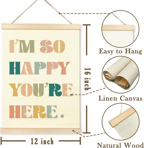 TAEDIN Boho Classroom Wall Art Poster Hanger Frame - Colorful Nursery Wall Art with Wood Frames, Inspirational Wall Hanging Decor for Baby Kids Room School Home Bedroom, 12x16 Inches in Kuwait