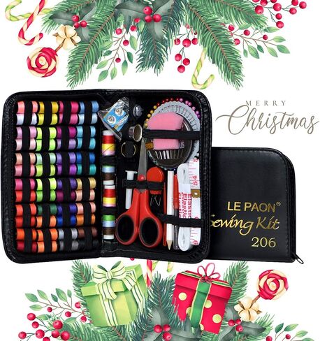Sewing Kit with Case Portable Sewing Supplies for Home Traveler, Adults, Beginner, Emergency, Contains 40 sewing Thread, Scissors, Needles, Measure etc in Kuwait
