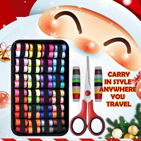 Sewing Kit with Case Portable Sewing Supplies for Home Traveler, Adults, Beginner, Emergency, Contains 40 sewing Thread, Scissors, Needles, Measure etc in Kuwait