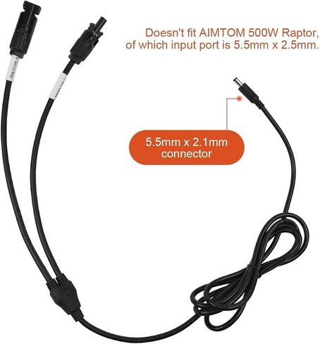AIMTOM 6.6 قدم شاقية شمسية مقاومة للماء الذكور/الإناث إلى DC 5.5 مم × 2.1 مم كابل محول لوحة الطاقة الشمسية لشحن محطات الطاقة SPS-155 SPS-194 ، المولدات الشمسية أو حزمة البطارية القابلة لإعادة الشحن in Saudi Arabia