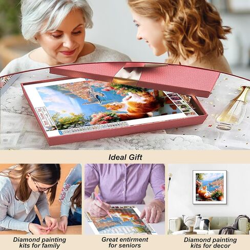 FHBUBPUP Cat Diamond Painting Kits for Adults, Animal Cat Diamond Art Kits for Beginners, 5D DIY Full Drill Round Diamond Point Gem Art, Craft Gift Suitable for Home Wall Decoration 12×12Inch in Saudi Arabia