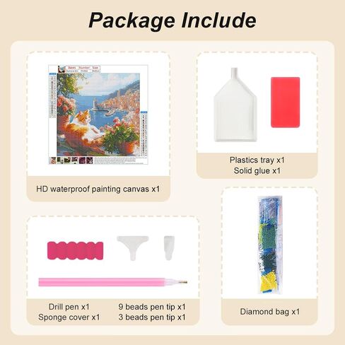 FHBUBPUP Cat Diamond Painting Kits for Adults, Animal Cat Diamond Art Kits for Beginners, 5D DIY Full Drill Round Diamond Point Gem Art, Craft Gift Suitable for Home Wall Decoration 12×12Inch in Saudi Arabia