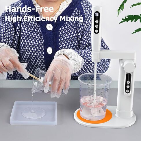 Auto Resin Mixer, 5 Speeds Control Epoxy Mixer, High Efficiency Mixing, Epoxy Resin Mixer for Resin Mixing, Resin Supplies, Resin Molds, DIY Resin Art, Resin Jewelry Making, Minimize Bubbles in Kuwait