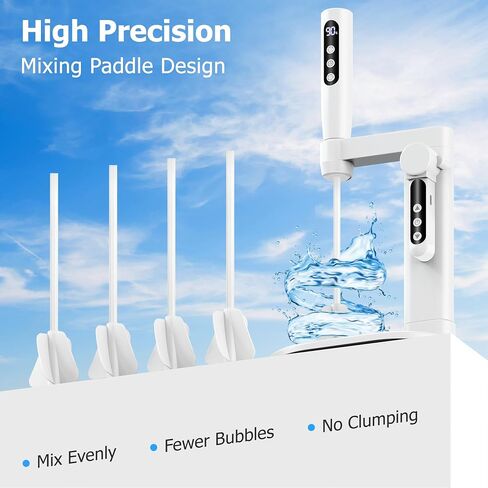 Auto Resin Mixer, 5 Speeds Control Epoxy Mixer, High Efficiency Mixing, Epoxy Resin Mixer for Resin Mixing, Resin Supplies, Resin Molds, DIY Resin Art, Resin Jewelry Making, Minimize Bubbles in Kuwait