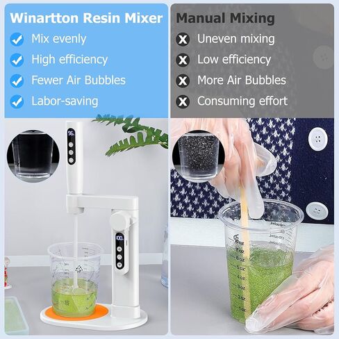 Auto Resin Mixer, 5 Speeds Control Epoxy Mixer, High Efficiency Mixing, Epoxy Resin Mixer for Resin Mixing, Resin Supplies, Resin Molds, DIY Resin Art, Resin Jewelry Making, Minimize Bubbles in Kuwait