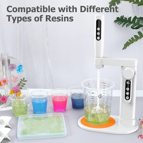 Auto Resin Mixer, 5 Speeds Control Epoxy Mixer, High Efficiency Mixing, Epoxy Resin Mixer for Resin Mixing, Resin Supplies, Resin Molds, DIY Resin Art, Resin Jewelry Making, Minimize Bubbles in Kuwait