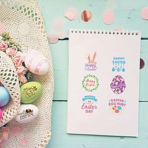 Globleland Easter Egg Egg Clear Stamps Rabbit Ear Chick Happy Easter Eggs Eggs Silicone Clear Stamp Seals Carrot Flower Bow Flower Flower Stamps for DIY Scrapbooking Cards Making Photo Photo Journal in Saudi Arabia