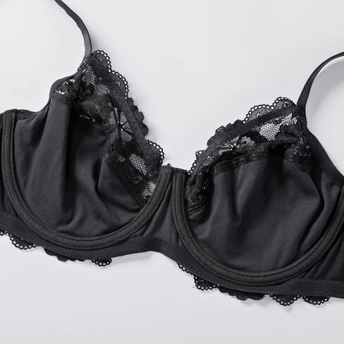 DELIMIRA Women's Plus Size Full Coverage Lace Underwire Unlined Bra Up to J in Kuwait