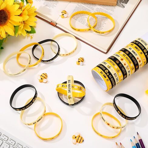 60 Pcs Yellow Duck Silicone Bracelets Motivational Wristband Inspirational Quote Silicone Wrist Bands for Coworkers Employee Appreciation Duck Party Favors in Kuwait