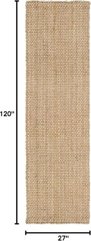SAFAVIEH Natural Fiber Collection Runner Rug - 2'3" x 10', Natural, Handmade Basketweave Jute, Ideal for High Traffic Areas in Living Room, Bedroom (NF401A) in Saudi Arabia
