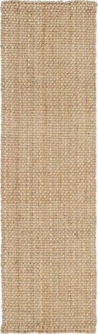 SAFAVIEH Natural Fiber Collection Runner Rug - 2'3" x 10', Natural, Handmade Basketweave Jute, Ideal for High Traffic Areas in Living Room, Bedroom (NF401A) in Saudi Arabia