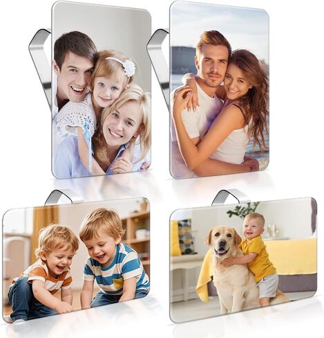 4Pack Sublimation Photo Car Visor Clips, PET Car Sun Visor Photo Holder, Personalized Photo Holder car Picture Frame, Unique Drive Safe Gift for Father’s Day, Valentine’s Day, Christmas in Saudi Arabia