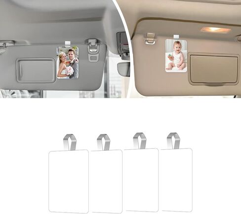 4Pack Sublimation Photo Car Visor Clips, PET Car Sun Visor Photo Holder, Personalized Photo Holder car Picture Frame, Unique Drive Safe Gift for Father’s Day, Valentine’s Day, Christmas in Saudi Arabia