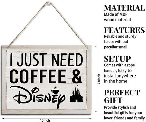 Coffee Sign, Rustic Kithen Hanging Wood Plaque Sign, Kithen Desktop Decoration Coffee Wood Signs, Cute Coffees Decor, Coffees Lover Decor for Home Office, Cafe Decoration in Kuwait