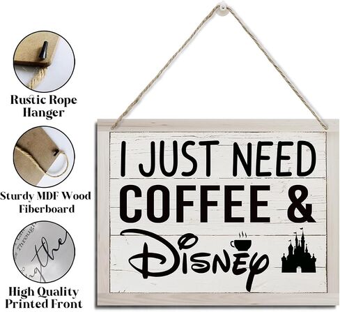Coffee Sign, Rustic Kithen Hanging Wood Plaque Sign, Kithen Desktop Decoration Coffee Wood Signs, Cute Coffees Decor, Coffees Lover Decor for Home Office, Cafe Decoration in Kuwait