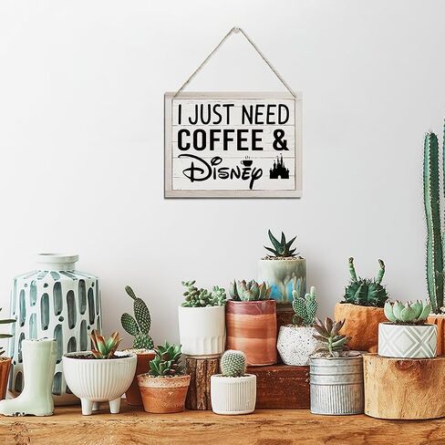 Coffee Sign, Rustic Kithen Hanging Wood Plaque Sign, Kithen Desktop Decoration Coffee Wood Signs, Cute Coffees Decor, Coffees Lover Decor for Home Office, Cafe Decoration in Kuwait