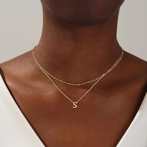 قلادة مبدئية للنساء للنساء 18 كيلو بايت مطلي بالفولاذ المقاوم للصدأ ، قلادة ، قلادة ، قلادة ، قلادة مخصصة ، قلادة مخصصة in Kuwait