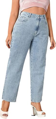 Leijijeans بالإضافة إلى حجم النساء للجينز مباشرة مناسبة جينز عالي التمدد in Kuwait