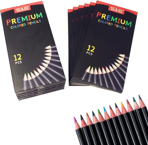 S & E TEACHER'S EDITION Colored Pencils 12Pcs, Pre-sharpened Super Soft Core Lead, Kid's Colored pencils, Drawing Pencils, Woodcase Lead Pencils, Coloring Pencil Bulk School Supplies in Kuwait