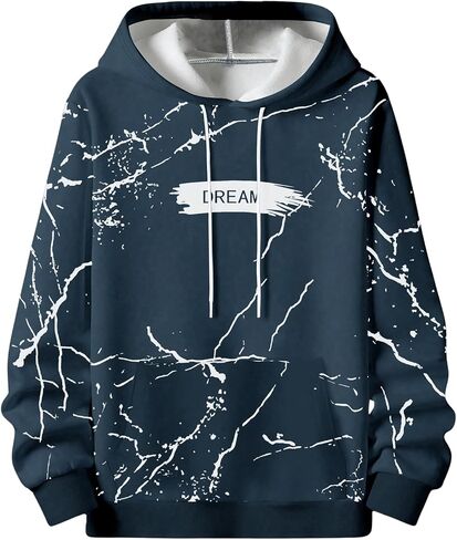 SHENHE Men's Letter Graphic Drawstring Hoodie Drop Shoulder Loose Pullover Sweatshirt with Pocket in Saudi Arabia