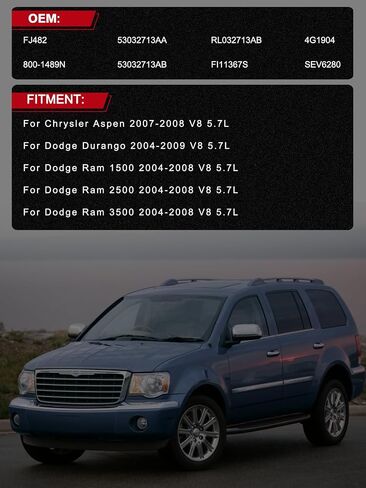 FJ482 حقن الوقود 8pcs 5.7L فقط لـ Chrysler Aspen 2007 2008 ، ل Dodge Durango 2004-2009 ، Dodge Ram 1500 & RAM 2500 & RAM 3500 2005 2005 2007 2007 ، RL032713AB 800-1489N in Saudi Arabia