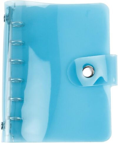 A6 Binder Cover Blue 6 Ring Budget Binder PVC Planner Notebook Binders Snap Button Closure Shell Protector Folders for A6 Refill Paper Binder Inserts Pockets Cash Envelopes (Blue, A6) in Kuwait