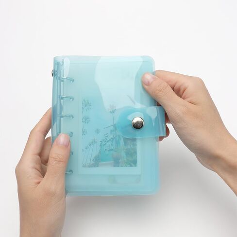 A6 Binder Cover Blue 6 Ring Budget Binder PVC Planner Notebook Binders Snap Button Closure Shell Protector Folders for A6 Refill Paper Binder Inserts Pockets Cash Envelopes (Blue, A6) in Kuwait