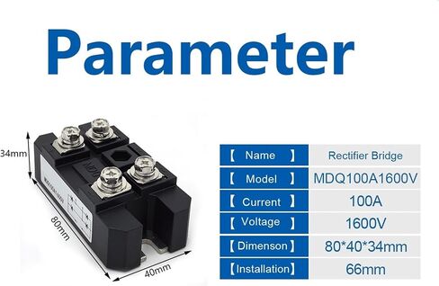 High Power Bridge Rectifier 100A Single Phase Diode Bridge Rectifier 4 Terminal 1600V Diode Bridge Rectifier Module in Saudi Arabia