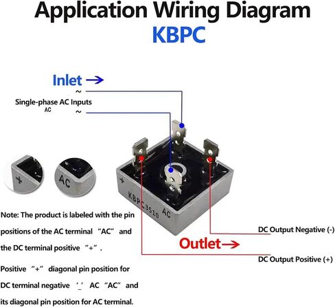 1PCS/KBPC5010 Bridge Rectifier Diode 10A 15A 25A 30A 35A 50A 1000V KBPC 5010 Power Rectifier AC to Electronic Components(KBPC5010) in Saudi Arabia